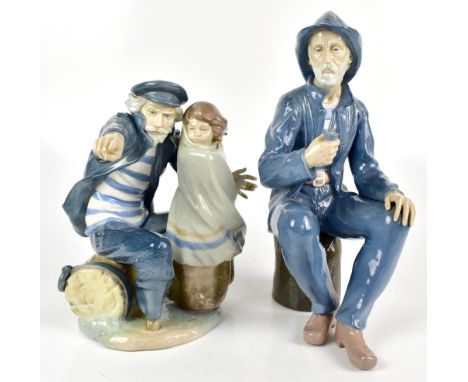 NAO; two large figures depicting fishermen, height of largest example 39cm (2).Additional InformationMinimal wear, each in go