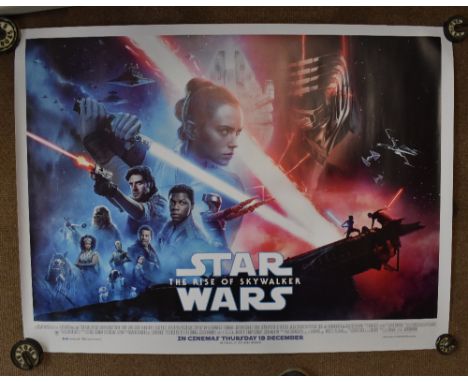 STAR WARS; six UK cinema quad posters comprising three The Last Jedi, one Rise of Skywalker and two Rogue One, rolled in tube