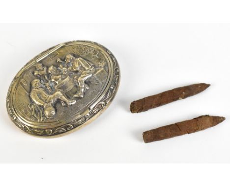 NAPOLEON III INTEREST; two small cigars with note inscribed 'Cigars smoked by Empress Eugène, wife of Napoleon III of France,