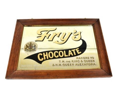 J.S. FRY &amp; SONS LTD; an original advertising 'Fry's Chocolate' mirror, in original oak frame with impressed factory stamp
