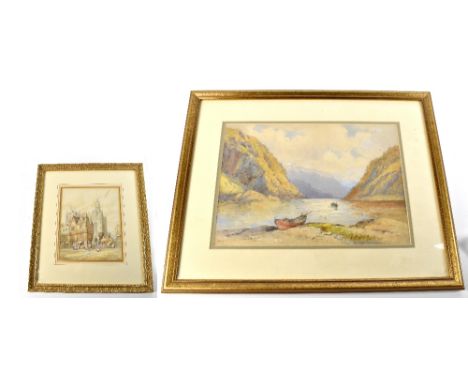 HEINRICH HERMAN SCHAFER (German, 1815-1884); watercolour, ‘Fécamp, Normandy’, signed lower right with Unicorn Gallery of Wilm