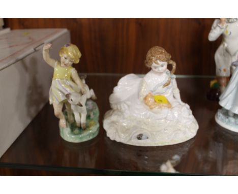 TWO ROYAL WORCESTER FIGURINES - 'FAITH AT LAST' + 'APRIL'  (2)