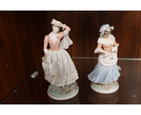 TWO ROYAL WORCESTER FIGURINES - 'THE SHEPHERDESS' + 'SUNDAY BEST'  (2)