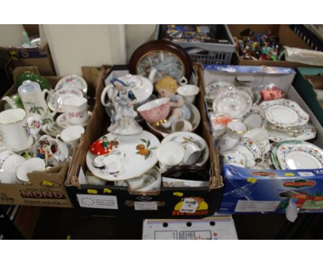 THREE TRAYS OF ASSORTED CHINA TO INC ROYAL WORCESTER ETC