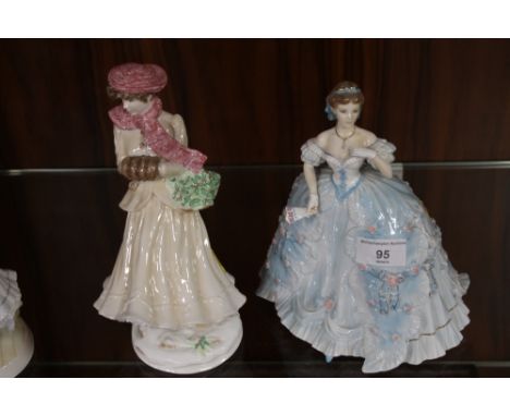 TWO ROYAL WORCESTER FIGURES - 'THE FIRST QUADRILL' + 'WINTER'  (2)
