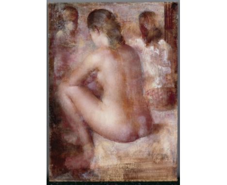 GRIGORY GLUCKMANN (1898-1973)Jeune fille assise Signée en Latin (en bas à droite)Huile sur cartonsigned in Latin (lower right