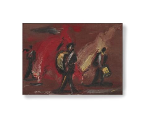JEAN HELION (1904-1987)Musique de nuit (2)  signé avec l'initiale de l'artiste (en bas à gauche); signé, inscrit et daté 'Hél