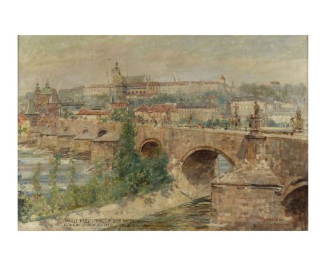 JAN SAFARIK (1886-1915)Le pont Charles, à Prague signé et daté 'SAFARIK / 1911 PARIS' (en bas à droite) ; dédicacé ''L'AMICAL
