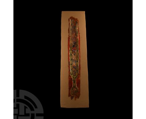Circa 6th-7th century A.D.. Comprising a clavus decorated with various bright colours (green, brown, pink, blue, yellow) with