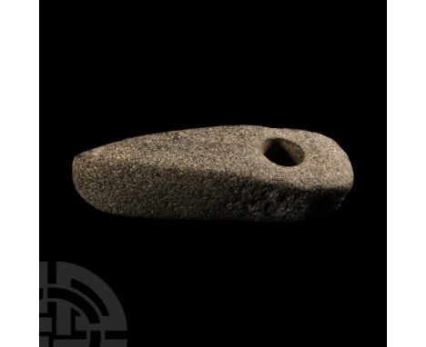 3rd-2nd millennium B.C. With rounded butt and convex sides, pierced for attachment to the handle. Cf. MacGregor, A., Antiquit