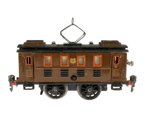 Märklin B E-Lok RS 1030, S 0, Uhrwerk intakt, braun HL, 4 AT, Pantograph ersetzt, min. Ausbesserungen am Dach, sonst Z 2