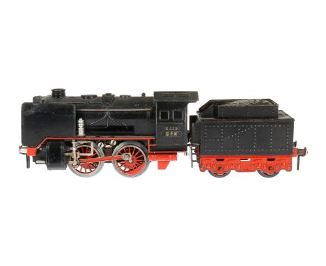 Fleischmann B-Dampflok E 325, mit 2A-Tender, S 0, elektr., 2 el. bel. Stirnlampen, 1 Glühbirne fehlt, Gebrauchsspuren, Z 3