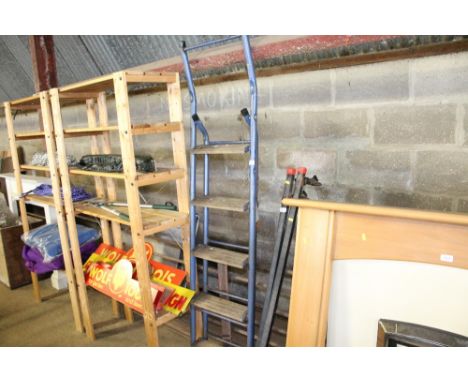 A wooden and metal step ladder