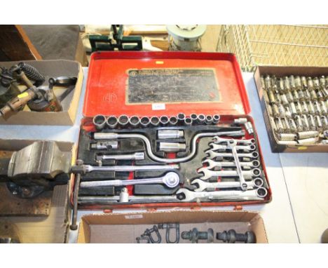 A thirty one piece socket and combination spanner set