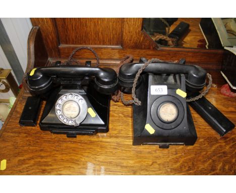 A vintage rotary dial telephone and one other