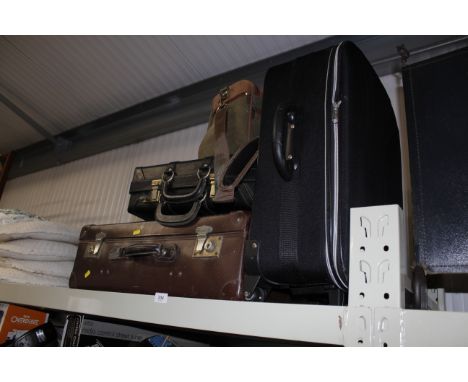 A vintage case and various bags