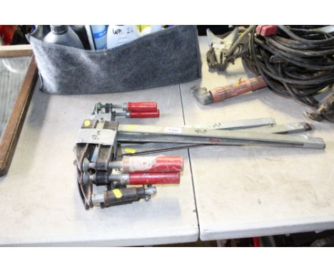 Three sash clamps comprising two 50cm and one 40cm