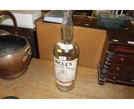 An empty bottle of Bells Scotch whisky 