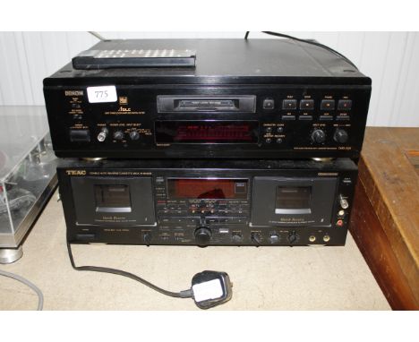 A Denon PCM auto technology / Mini disc recorder DM-1000 and a TEAC double auto reverse cassette deck W-6000R
