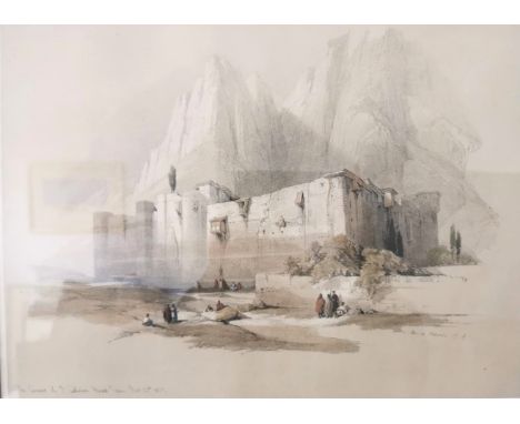 David Roberts (1796-1864), a 19th century lithograph titled 'The Convent of St Catherine Mount Sinai February 21st 1839' 1844