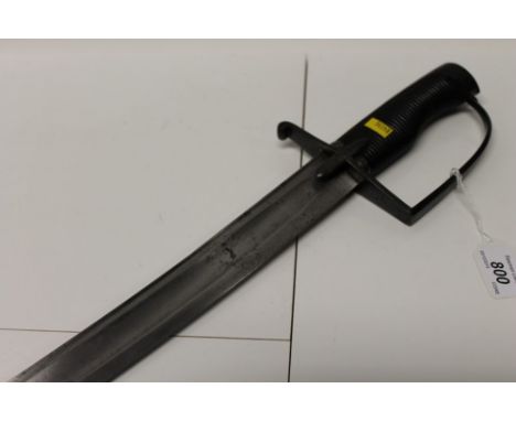 Georgian 1788 pattern Light Cavalry Officers' sword with steel stirrup guard, ribbed ebony grip, long curved fullered blade, 