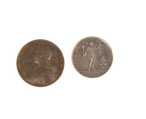 Great Britain - Medallions - Accession of George III 1760.  Obv. bust L., armoured and draped - Georgius Tertivs Rex.  Rev. B