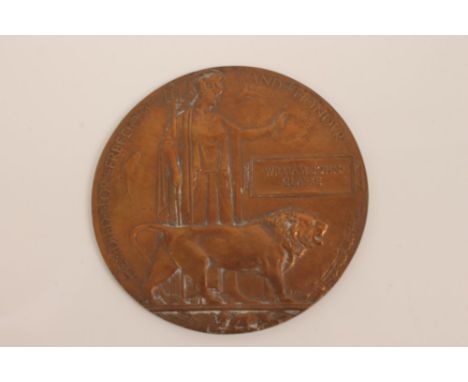 First World War memorial (death) plaque, named to William John Clarke