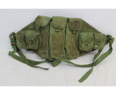Interesting Iraqi AK-47 three-magazine ammunition chest pouch, recovered by vendor, from Bergen Oilfield Kuwait, when oil wel