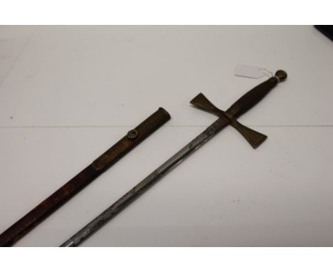 Masonic sword and sheath, 19th century Police sabre and Italian bayonet with scabbard (3)