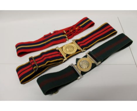 First World War period stable belt dated 1914, together with a Women's Royal Army Corps stable belt and a Royal Logistics Cor