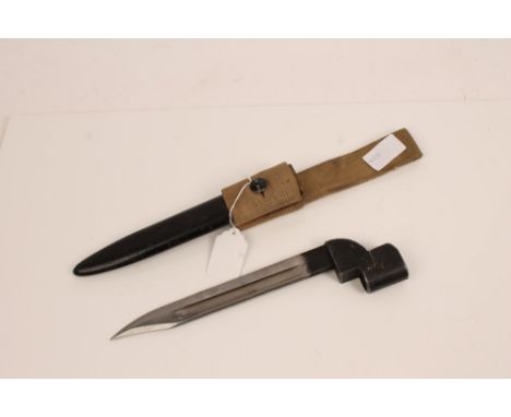 British no. 9 bayonet with scabbard and canvas frog