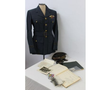 Two Second World War R.A.F. Pilots' logbooks, to Flying Officer Instructor F. A. Halis, together with Defence and War medals,