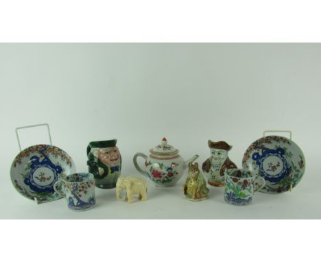 A good 12 piece antique Spode Tea Service, 6 cups and 6 saucers, a matching Cream Jug decorated in the Oriental style; an ant