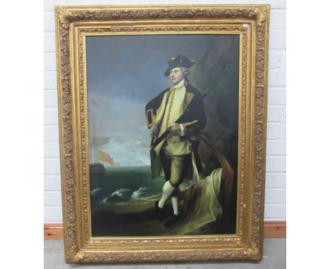 After Stephen Pearce (1819 - 1904)"Portrait of a Naval Officer," O.O.C., approx. 122cms x 92cms (48" x 36"), in giltwood fram