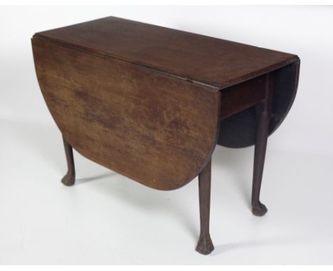 An Irish 19th Century mahogany drop leaf gate leg Table, with ball n' claw feet, approx. 104cms (41") long. (1)