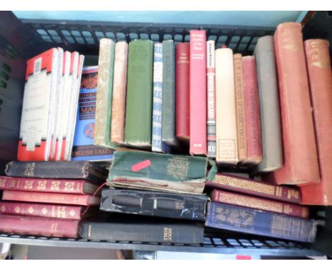 Large box of books on assorted subjects incl a selection of early Bartholomew and modern Ordnance Survey maps 