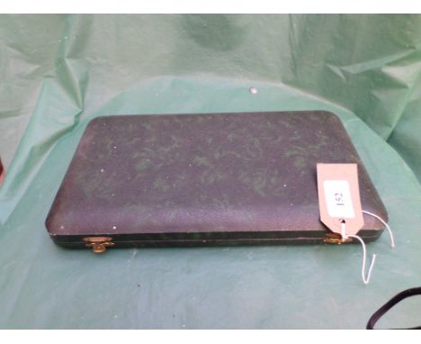 3 piece plated serving set of fork, spoon and slice knife in original presentation green mottled case