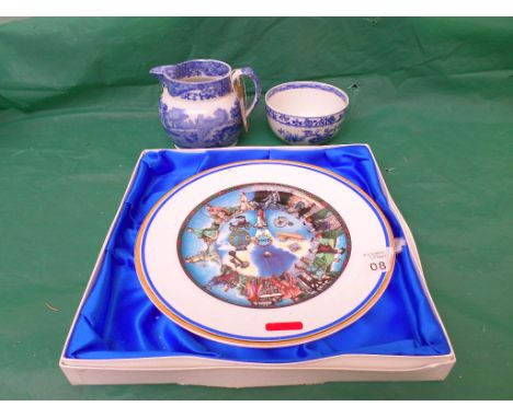 Royal Crown Duchy bone china millennium plate in original presentation box, Copeland Spode (lozenge patterned jug), Grimwade 