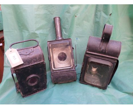 Victorian metal trap lamp and 2 others 