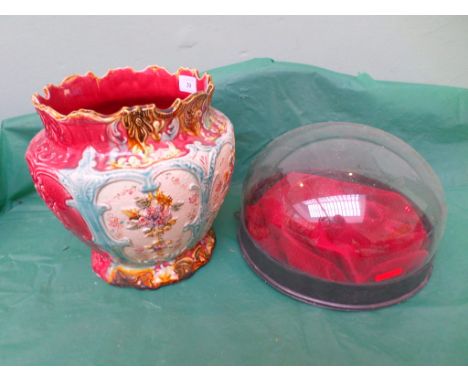 Portground bulb planter and a glass circular domed display case