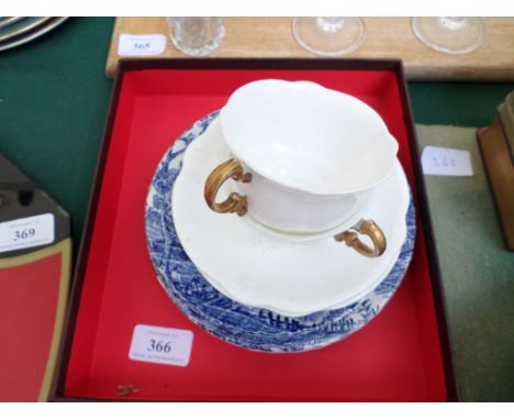 Magpie lot of 5 blue and white Ridgeway side plates, pair of white ground cups and saucers and sel. of small vols. incl. Holy