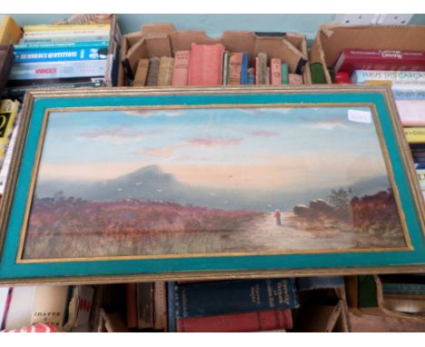 Rectangular framed Moorland print signed Arthur Swan