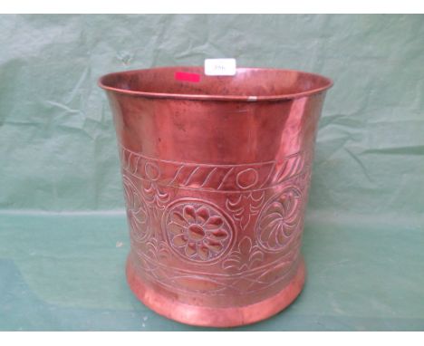 Arts and Crafts copper planter (21 cm high and 22cm diam.) possibly Neylyn