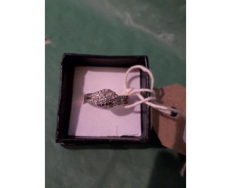 50 stone diamond crossover ring (size P)