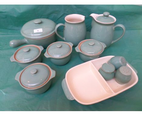 Light green Denby  stoneware part breakfast set (9 pieces)