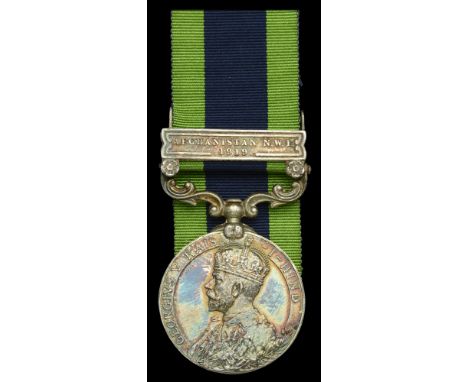India General Service 1908-35, 1 clasp, Afghanistan N.W.F. 1919 (Lieut. E. F. Phillips. Manch. R.) officially re-impressed na
