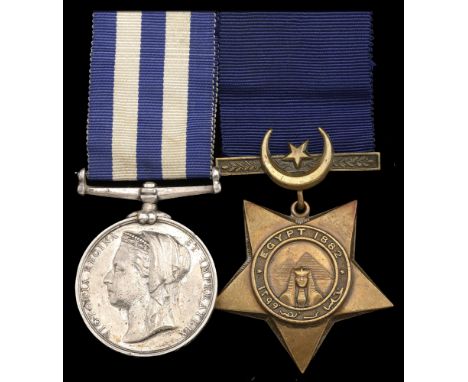 Pair: Sergeant C. Greene, Derbyshire Regiment  Egypt and Sudan 1882-89, dated reverse, no clasp (1927. Sergt. C. Greene. 2/De