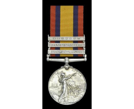 Queen’s South Africa 1899-1902, 3 clasps, Elandslaagte, Defence of Ladysmith, Belfast (3802 Pte. O. Pritchard, Manchester Reg