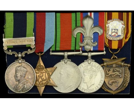 Four: Private G. Woodfine, Manchester Regiment  India General Service 1908-35, 1 clasp, Burma 1930-32 (3520160 Pte. G. Woodfi