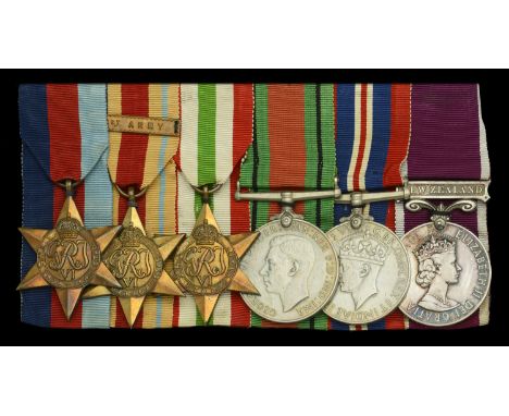 Six: Warrant Officer Class II D. G. Clark, Royal New Zealand Army Service Corps  1939-45 Star; Africa Star, 1 clasp, 1st Army